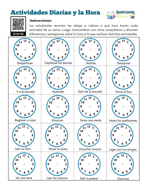 Que Hora Es Telling Time In Spanish Worksheet - Telling Time Worksheets
