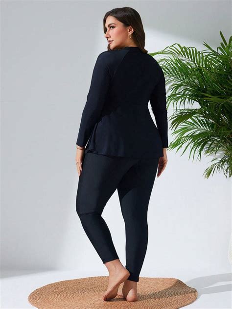 SHEIN Swim Curve Set de 2 piezas para mujer talla grande con traje de ...