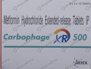 Carbophage Xr 500 MG Tablet (10): Uses, Side Effects, Price, Dosage ...