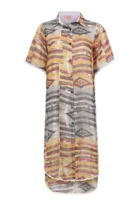 A-Line Asymmetric Rug Print Shirt Dress – Getaway Clothing - TGAC