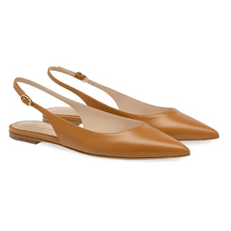 FOWT Simple Pointed Toe Slingback Buckle Strap Womens Brown Flats ...
