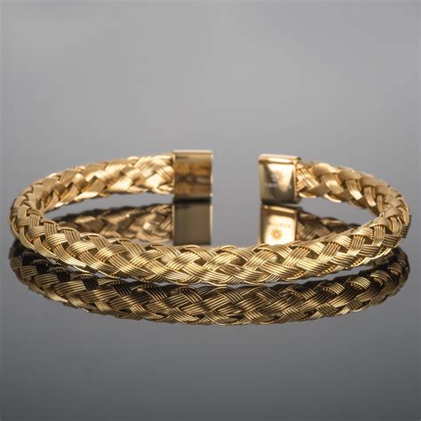 Gold Cuff Bracelet for Men. Gold Plated Braided Bracelet for | Etsy
