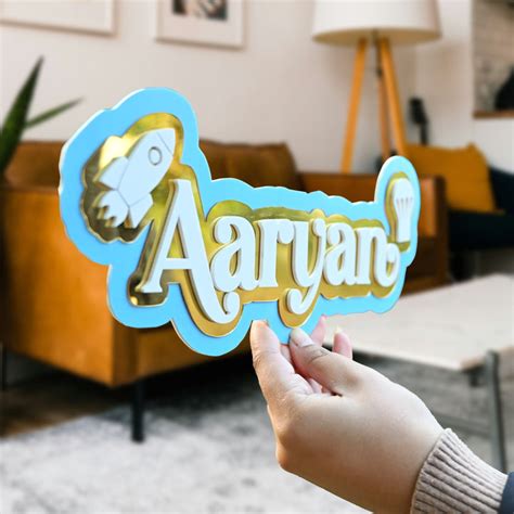 Kids Acrylic 3 Layer Name Plate – ChitraChaya