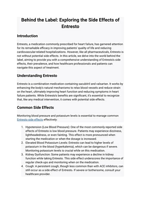 PPT - Behind the Label: Exploring the Side Effects of Entresto PowerPoint Presentation - ID:12495995