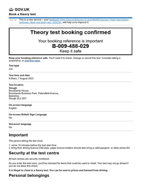 Theory Test Booking 的图像结果