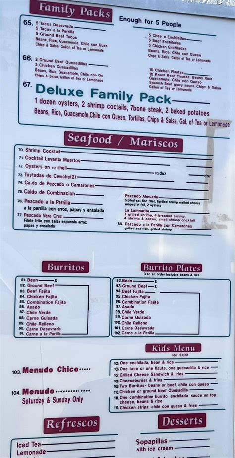 Ajuua’s Mexican Restaurant – Midland – Menu – Midland Menus