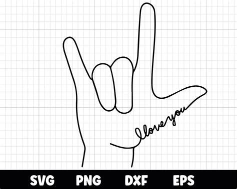 Sign Language I Love You Drawing