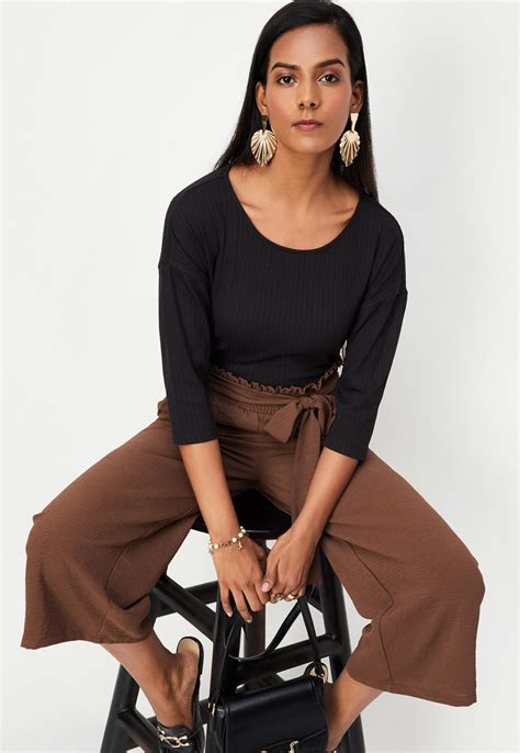 Buy Women Ribbed Knit Top Online at just Rs. 699.0 - 1000012723767 ...