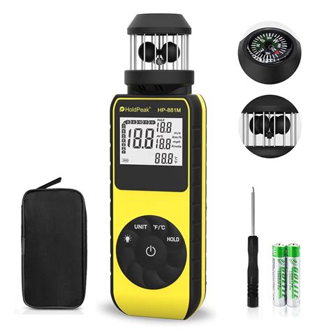 New Digital Anemometer Handheld Wind Speed Meter, HOLDPEAK 881M Digital ...