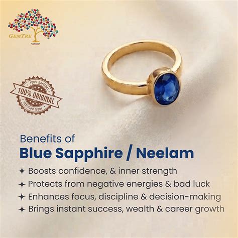 Blue Sapphire - Neelam Ring Adjustable | Gemtre