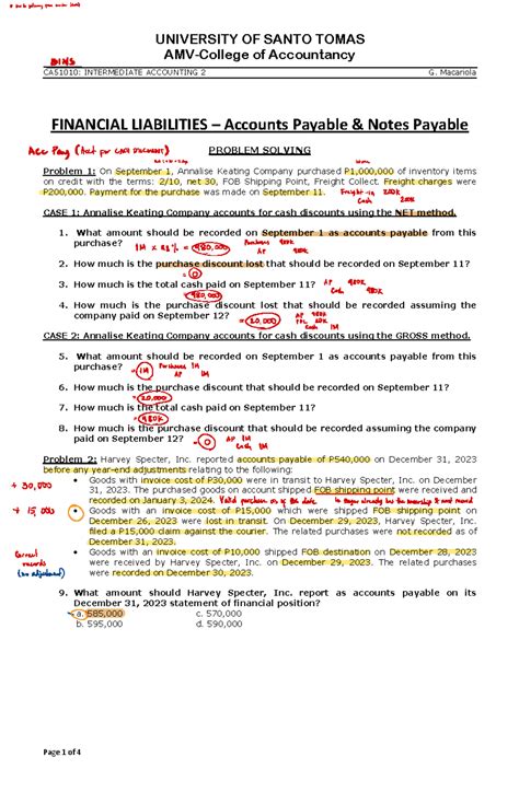 CA 51010 Financial Liabilities: Accounts Payable & Notes Payable ...