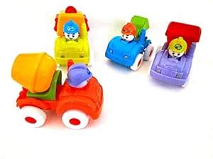Vibgyor products Mini Push Pull Back Car Toy Construction Truck Set ...