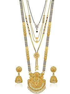 Buy Brado Jewellery Traditional Combo of 4 Gold plated 30 inch Long and ...