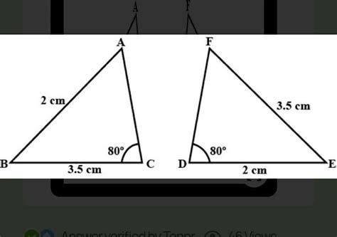 State whether it is Congruent or notTriangle ABC in which AB = 2 cm, BC ...