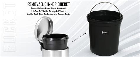 mofna Stainless Steel Pedal Dustbin, Foot Operated Dustbin, Trashcan ...