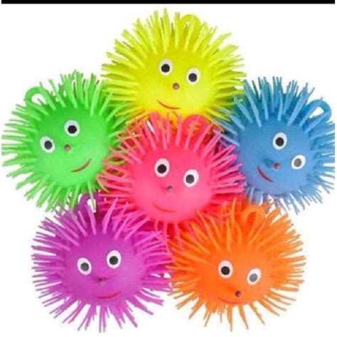 Jual Promo Mainan Yoyo Karet Ubur-Ubur Lampu LED PufferBall Landak ...