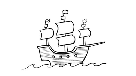 How To Draw A Pirate Ship Step By Step at JENENGE blog