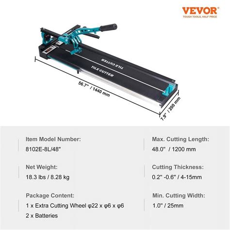 Manual Tile Cutter 48 Inch Porcelain Ceramic Tile Cutter with Tungsten ...
