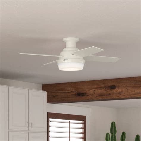 Hunter Fan Dempsey Low Profile 44" 4 - Blade Indoor Flush Mount Small ...