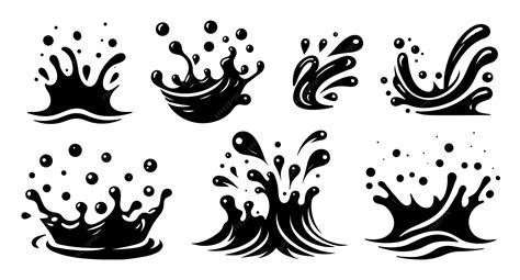 Water splash river splashes waves spray spill dripping water drops ...