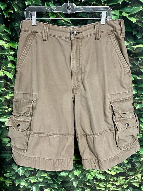Levis The Original Jeans Cargo Shorts Mid Rise Zip Fly Cotton Khaki ...