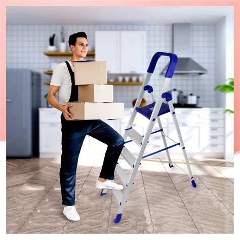 BRANCO Home Pro Ladder 5 Step Ladder for Home Use | Heavy Duty Folding ...