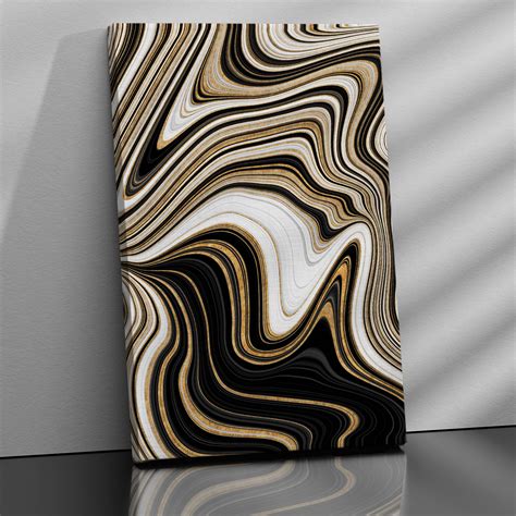 Beautiful Black and Golden Canvas Painting - Abstract Art Canvas for W ...