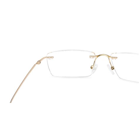 Buy Gold Brown Rimless Rectangle John Jacobs SG Essentials JJ E12551AF ...