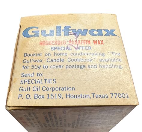 Vintage Gulf Gas & Oil Gulfwax Household Paraffin Wax IN ORIGINAL BOX ...