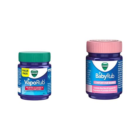 Buy Vicks Vaporub - 50ml and Vicks BabyRub Soothing Vapour Ointment for ...