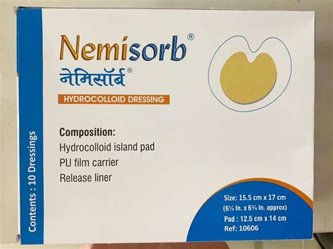 NEMISORB Hydrocolloid Dressing for Bed Sore, Pressure Ulcer (15.5cm x ...