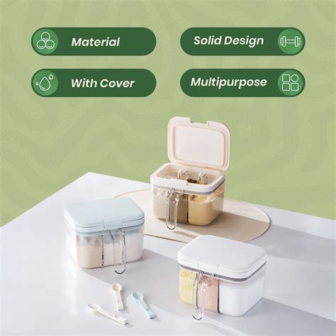 Three-in-One Pop-Up Lid Spice Storage Box With Measuring Spoon - 1200m