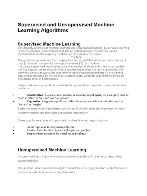 Image result for Machine Learning Algorithms Supervised and Unsupervised Classification