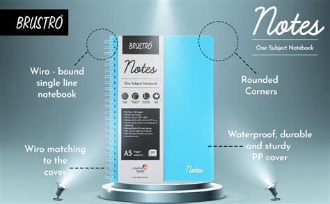 Brustro Notes A5 Size, 1 Subject Ruled Notebook, 80 Sheets / 160 Pages ...