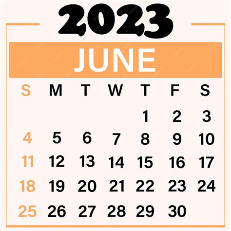 Premium Vector | June 2023 Calendar template illustration