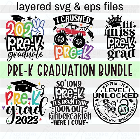 Pre k graduation svg bundle 2023 graduation gift for boys and girls ...