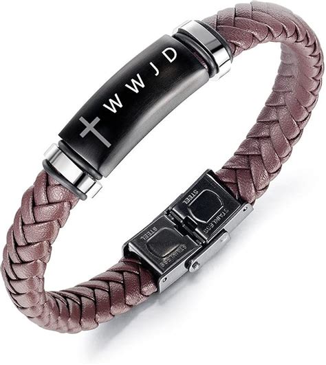 Buy ZKXXJ Braided Leather/Stainless Steel Christian Cross WWJD and HWLF ...