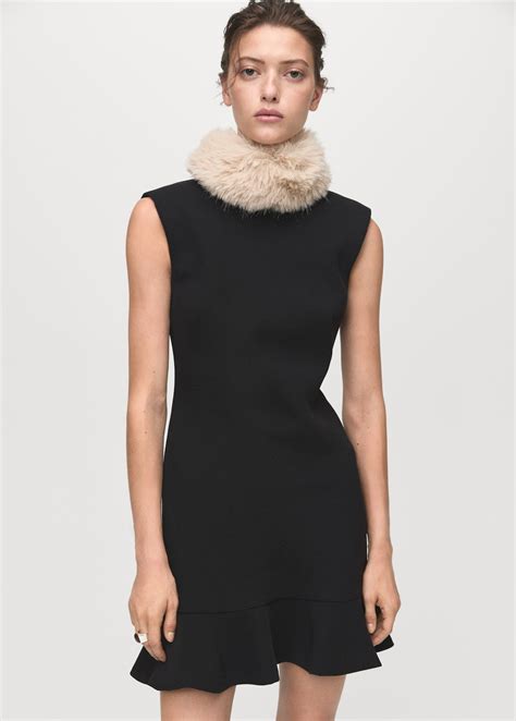 Vestido volante cuello perkins - Mujer | MANGO España (Península y ...