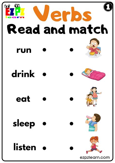 Verbs Worksheet for Kids 的图像结果