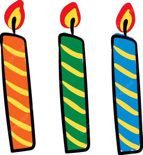 Printable Colored Birthday Candles