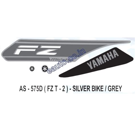 Graphics Sticker Set for Yamaha FZ | Type 2 | Silver Vehicle | Grey St