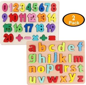 GoodLuck Baybee Small Letters abcd Alphabet and Numbers Puzzle Wooden ...
