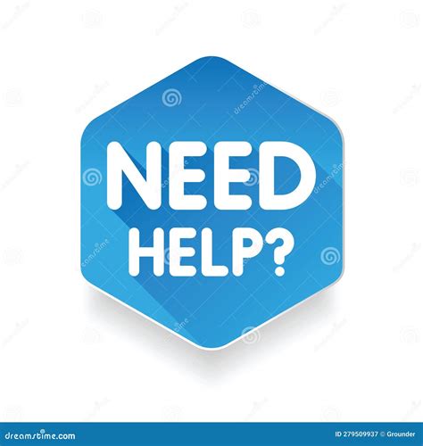 Need Help Blue Badge Sign Button Stock Illustration - Illustration of text, payment: 279509937