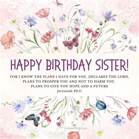 Christian Happy Birthday Sister Images with Bible Verses » EntheosWeb