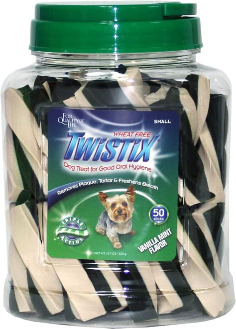 Twistix Canister Twisted Dental Dog Treats with Vanilla Mint Flavour ...