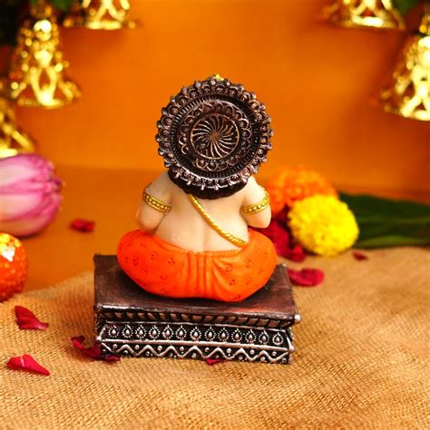 Lord Kuber Orange and Golden Resin Idol 6 inch – ServDharm