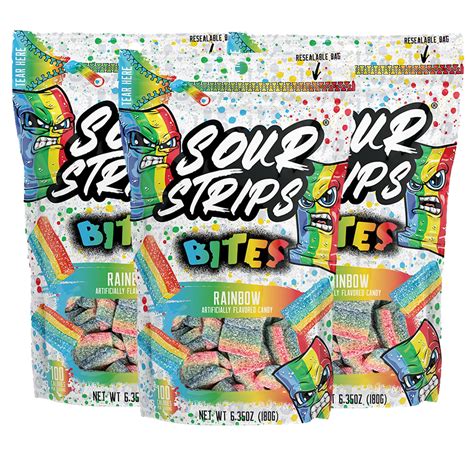 Extreme Sour Candy Strips Candy Club Rainbow Sour Belt Candies