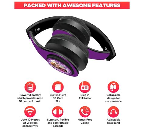 Macmerise Frozen Purple Love Decibel Wireless On Ear Headphones ...
