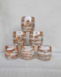 SJS Pack of 6 Bone China DHLAK & coffee cup set -120ML Price in India ...