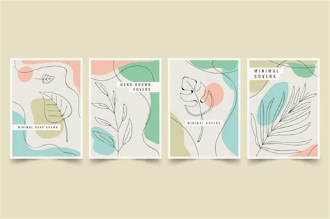 Handgezeichnete minimale handgezeichnete Cover-Sammlung | Kostenlose Vektor